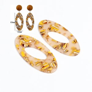 Tortoise Shell Earring Charms,Acetate Acrylic Long Oval Shaped Pendant,Earrings Parts,Big Earring Findings,jewelry DIY,69x32mm,A130-ACE239I