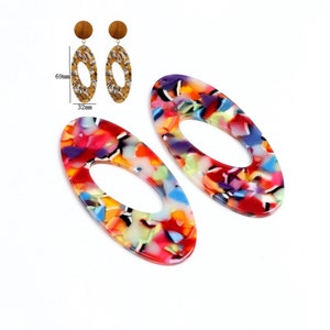 Tortoise Shell Earring Charms,Acetate Acrylic Long Oval Shaped Pendant,Earrings Parts,Big Earring Findings,jewelry DIY,69x32mm,A91-ACE239J
