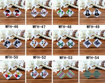 50% off -10PCS All Design (WFH) Diamond Shape Handmade Photo Wood Cut Cabochon - (HPP)  Part 1