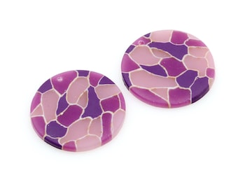 Polymer Clay Earring Findings,Necklace Jewelry Charms,Coin shaped Clay pendants for jewelry making Necklace Handmade,29.5mm,PC-045
