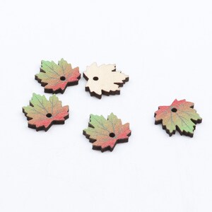 17mmx17mm Leaf Pendant  Handmade 1 Hole Wood Cut Cabochon,WO-G-16