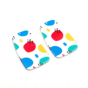 Printed Acrylic Beads,Acrylic Earring Charms, Domed Planet Shaped Pendant,Acrylic flower Earring Parts,Earring Blanks,27.5mmx45mm ACL-061