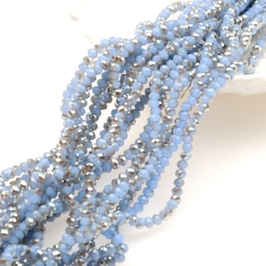 145pcs Crystal Beads Color Faceted Round Crystal Loose Beads Aurora Borealis Cut Glass Beads Jewelry Making Beads 3x4mm  -(CAB-EOB-63)