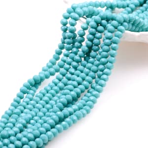 95pcs Crystal Beads  Color Faceted Round Crystal Loose Beads Aurora Borealis Cut Glass Beads Jewelry Making Beads 6x5mm  -(CAB-EOB-97)