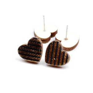 16x14.5mm Colorful Heart Earring Stud,Wood Earring Post to make Earrings,316 Surgical Stainless Steel,Jewelry Craft Supplies,EAR-339