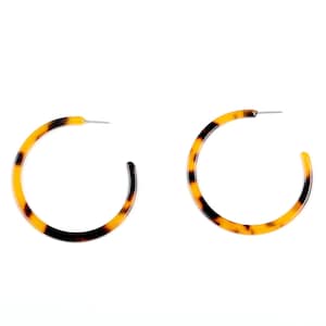 Acetate Tortoise Shell Stud Earrings Acetate Acrylic Earring Stud Post Earrings C Shaped-connector Earring findings 53.5mm A06-ACE5015a EA