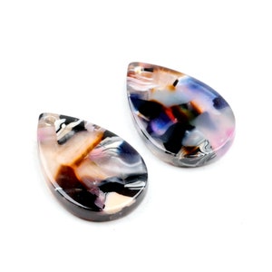 Acetate Acrylic Earring Charms,Tortoise Shell Beads,Teardrop Pendants,Earring Findings,Earring Parts,Jewelry Making 22mmx14mm A185-ACE256U