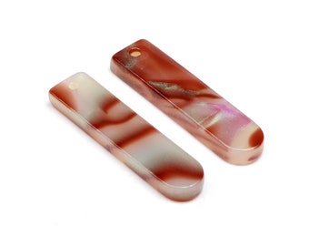 Tortoise Shell Beads,Acetate Acrylic Earrings Charms,Thin Bar Rectangle pendant,Long Strip Earring Part,Tortoise Shell Earring,A397-ACE288A