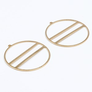 Brass Disc Charms,  Raw Brass Earrings Findings,Raw Brass  Pendant,Large Circle shaped Earring Brass Charm,Jewelry Supplies,45x43mm-RB1140