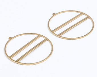 Brass Disc Charms,  Raw Brass Earrings Findings,Raw Brass  Pendant,Large Circle shaped Earring Brass Charm,Jewelry Supplies,45x43mm-RB1140