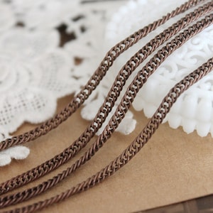 6.6 Feet Chain Antique Copper Plated  Link Curb Chains Perfect for Necklaces and Bracelets (CHAINSS-35)