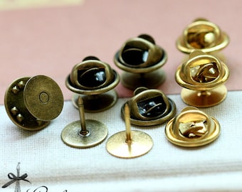 10pcs 10mm Antique Bronze / Raw Brass High Quality  Brooch -(Safety Pin-31.32)