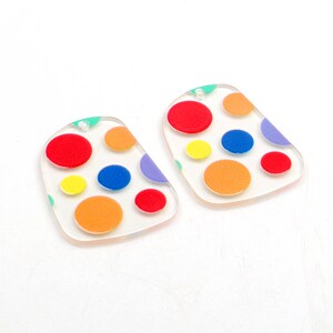 Printed Acrylic Beads,Acrylic Earring Charms, Domed Planet Shaped Pendant,Acrylic flower Earring Parts,Earring Blanks,31.5mmx42mm ACL-073