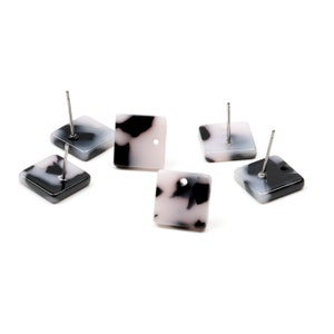 Tortoise Shell Stud Earrings,Acetate Acrylic Earring,Charm Earring Blank,Square Shaped Earring,Post Charm,Earring Connector,A286-ACE5173F EA