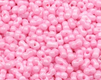 Farfalle Rocailles glänzende pinke Glasperlen Pastellfarbene undurchsichtige Perlen Erdnussperlen, Schmuckherstellungsperle 6x3mm GSB-B-8