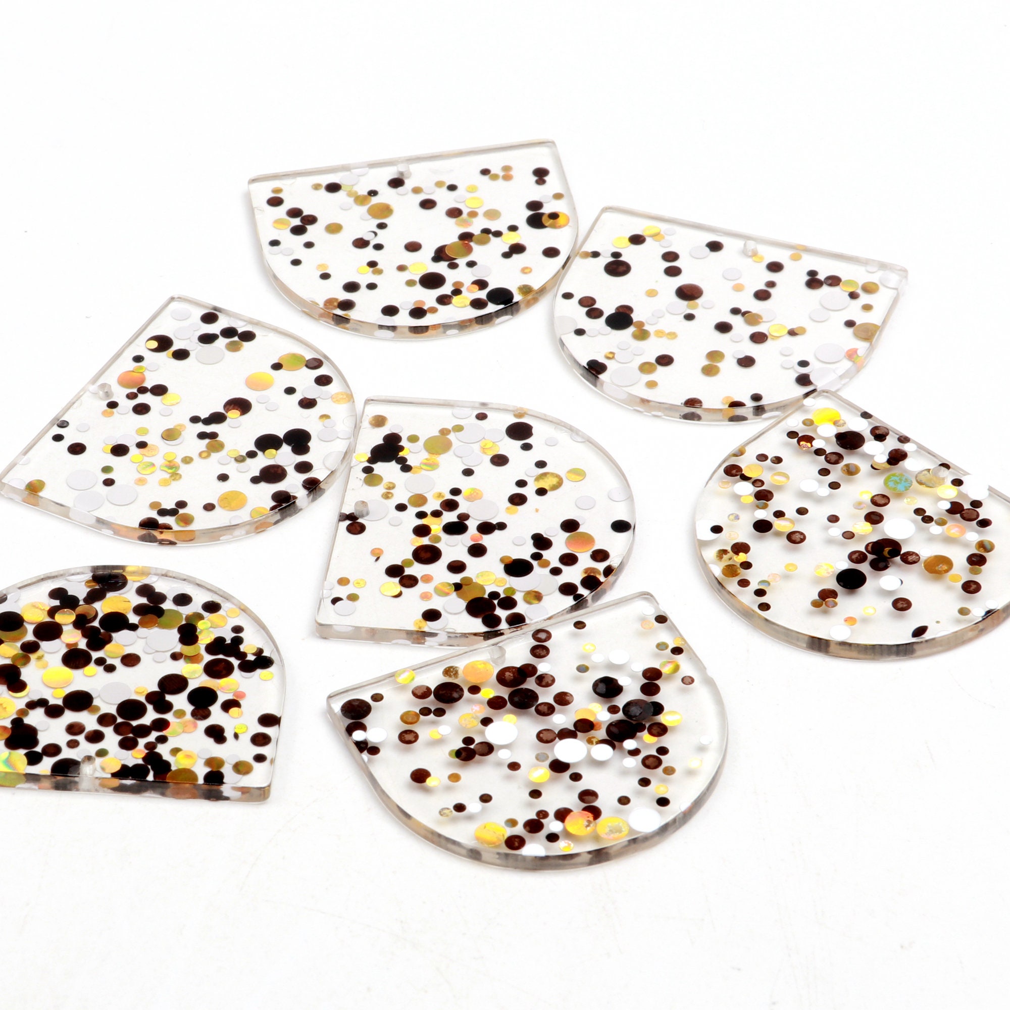 Acrylic Earring CharmsAcrylic Beads CharmsSemicircle D Etsy