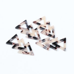 Acetate Acrylic Geometric Earring Charms,Tortoise Shell Beads,Triple Triangle Shaped Pendants,Earrings Parts,1 Hole 39x20.5mm A08-ACE245G