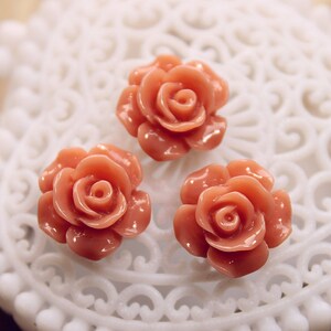50% off -  Wholesale Beautiful   Colorful Rose Flower Resin Cabochon   - -12mm(CAB-AK-35)