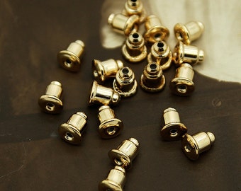 200PCS gold Plated Earring Studs Back Stoppers   6x5mm Nickel Free  (EAR-11C)