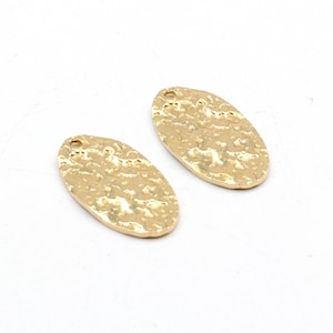 Messing Oval Charms,Ohrring Zubehör,Oval Form Anhänger,Rohlinge mit 1 Loch Ohrringe,passend für DIY Halskette,Schmuckzubehör,19X10mm-RB1458