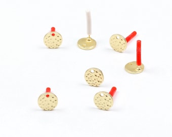 Matt Gold Planted Earring,Earring Stud,Post Earring With  round Shape Connector Earrings Charm,Earring Findings,Steel Ear Stud (EAR-149)