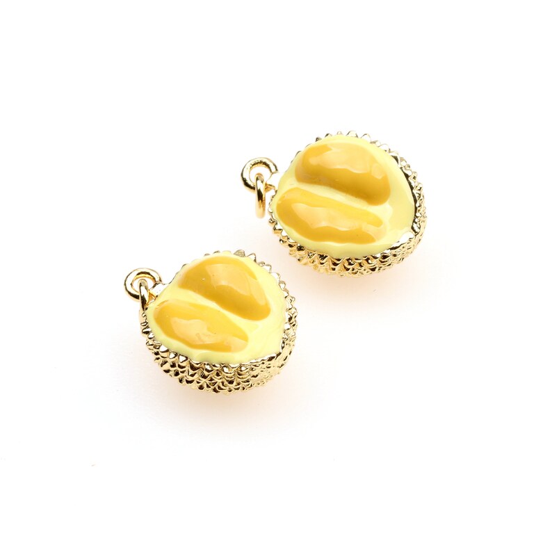 Fruit Enamel Charms,enamel Durian Fruit Pendant,18k Gold Filled Fruit ...