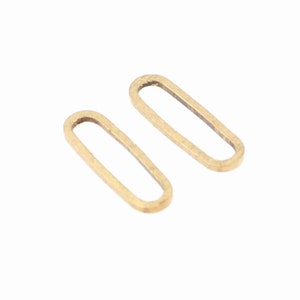 Ciondoli ovali in ottone,Accessori per orecchini,Ciondolo di forma ovale,Orecchini vuoti senza foro,Adatto per collana fai da te,Forniture di gioielli,15X5mm-RB1589