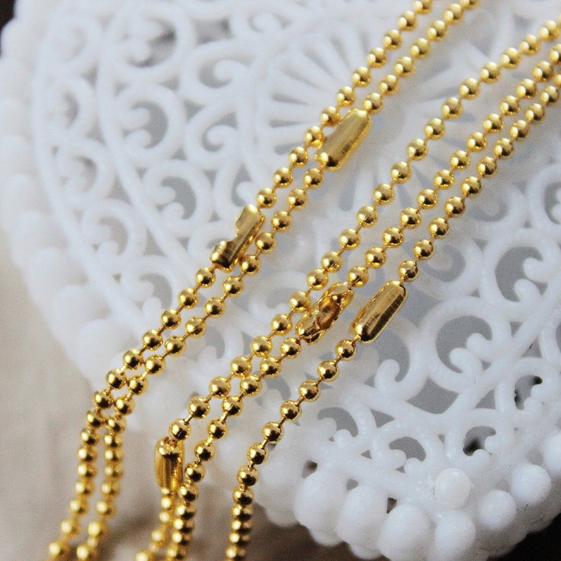 5PCS 1.5mm Gold Plated Ball Bead Chain Blank Necklace 1.5mm Etsy