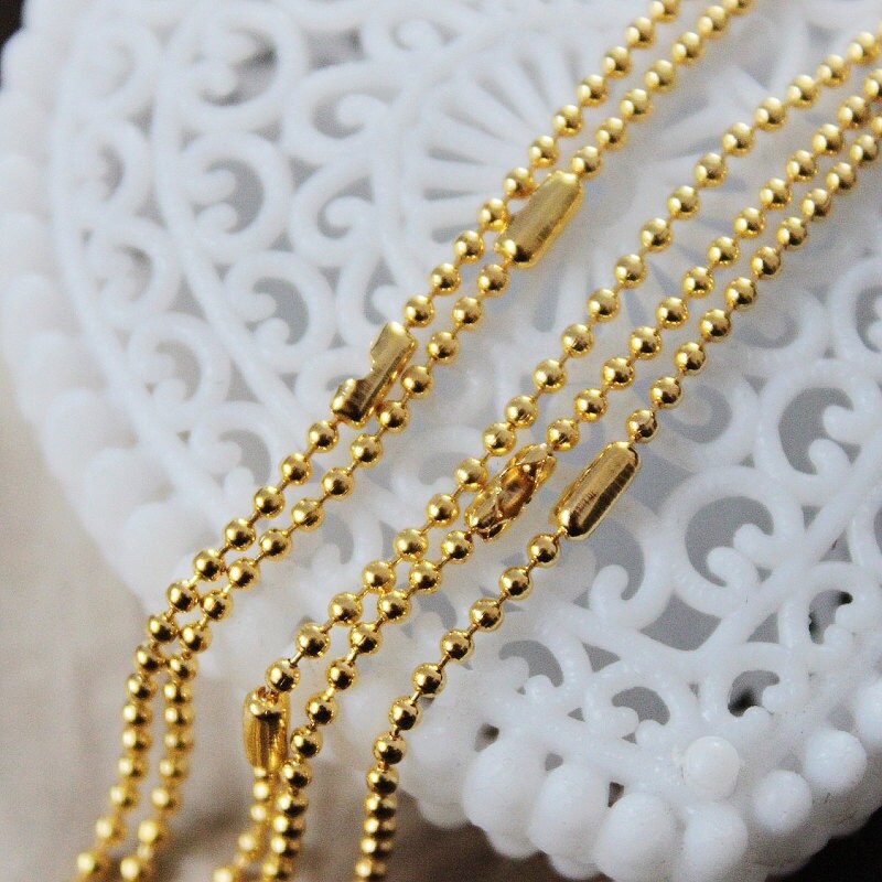 5PCS 1.5mm Gold Plated Ball Bead Chain Blank Necklace 1.5mm Etsy