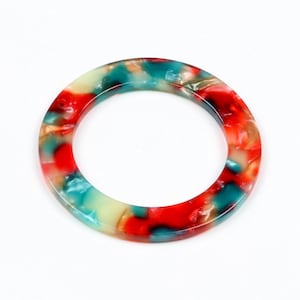 Acetate Circle Earring Charms,TortoiseShell Hoop Earrings Pendant,Acrylic Earrings,Earring Parts,Earrings Findings,1 Hole,44mm A117-ACE227D