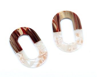 Tortoise Shell Acetate Earring Charms Tortoiseshell Hoop Earrings Acrylic Earrings Oval Shaped Pendant Earrings Findings DIY A74-ACE157A