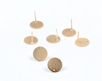 Matt Gold pflanzte Ohrring, Ohrring-Bolzen, Pfosten-Ohrring mit runder Form-Anschluss-Ohrring-Charme, Ohrring-Zutaten, Stahlohrstecker (EAR-154)