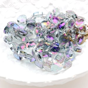 95pcs Crystal Beads AB Color Faceted Round Crystal Loose Beads Aurora Borealis Cut Glass Beads Jewelry Making Beads 10x5mm  -(CAB-EOB-50-1)