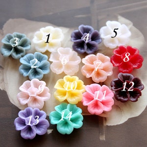 Big Sale 10pcs Wholesale Beautiful  Colorful Morning glory Flower  Cabochon   --14mm-CAB-BB