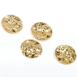 Gehämmerte Rohmessing Charms, gewellte Scheibe Ohrring Zubehör, Strukturierte Runde Anhänger, Rohlinge mit 1 Loch Ohrringe Charm, Schmuck Zubehör-RB1036