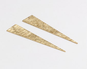 Brass Textured  Charms,Raw Brass Earring Findings,Blanks With 1 Hole,Triangle Shaped Earrings Brass Charm,Jewelry Supplie,13x60mm-RB1360