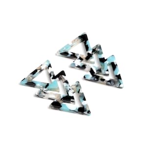 Acetate Acrylic Geometric Earring Charms,Tortoise Shell Beads,Triple Triangle Shaped Pendants,Earrings Parts,1 Hole 39x20.5mm A253-ACE245C