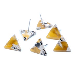 Tortoise Shell Stud Earrings,Acetate Acrylic Earring,Charm Earring Blank,Triangle Earring,Post Charm,Earrings Connector,A155-ACE5174G EA