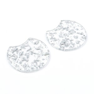 Acrylic silver Color Flake Earring Charms,Acrylic Beads,Special Round Shaped Pendants,Circle Cutout Earrings Parts,1 Hole 36mm,A218-ACE182AL