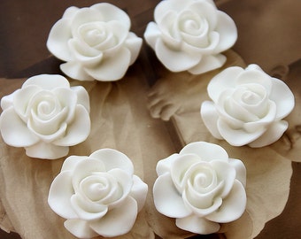 10pcs Wholesale Beautiful  Colorful Rose Flower Resin Cabochon   --20mm(CAB-S-27)