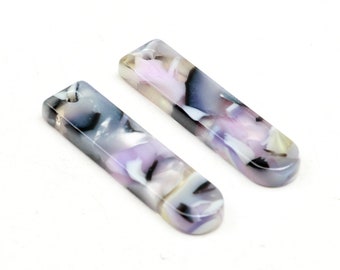 Tortoise Shell Beads,Acetate Acrylic Earrings Charms,Thin Bar Rectangle pendant,Long Strip Earring Part,Tortoise Shell Earring,A395-ACE288F