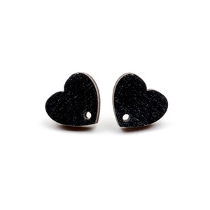 16x14.5mm Colorful Heart Earring Stud,Wood Earring Post to make Earrings,316 Surgical Stainless Steel,Jewelry Craft Supplies,EAR-329