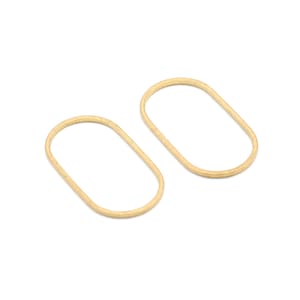 Messing Oval Charms,Ohrring Zubehör,Oval Form Anhänger,Rohlinge ohne Loch Ohrringe,passend für DIY Halskette,Schmuckzubehör,28X15.5mm-RB1453