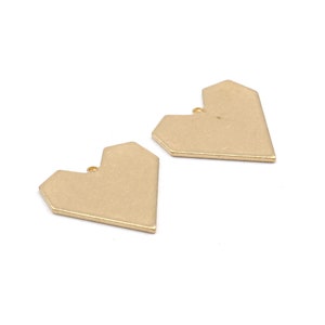 Brass Heart Charms, Raw Brass Earrings Finding,Raw Brass  Pendant,Heart shaped Earrings Brass Charm,Jewelry Supplies,20X20mm-RB1427