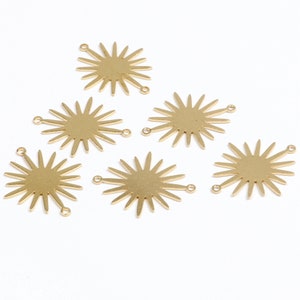 Messing Disc Charms, Ohrring Zubehör, Sonnenform Anhänger, Rohlinge mit 2-Loch-Ohrringen, passend für DIY-Halskette, Schmuckanhänger, 26.5mmx22.5mm-RB1303
