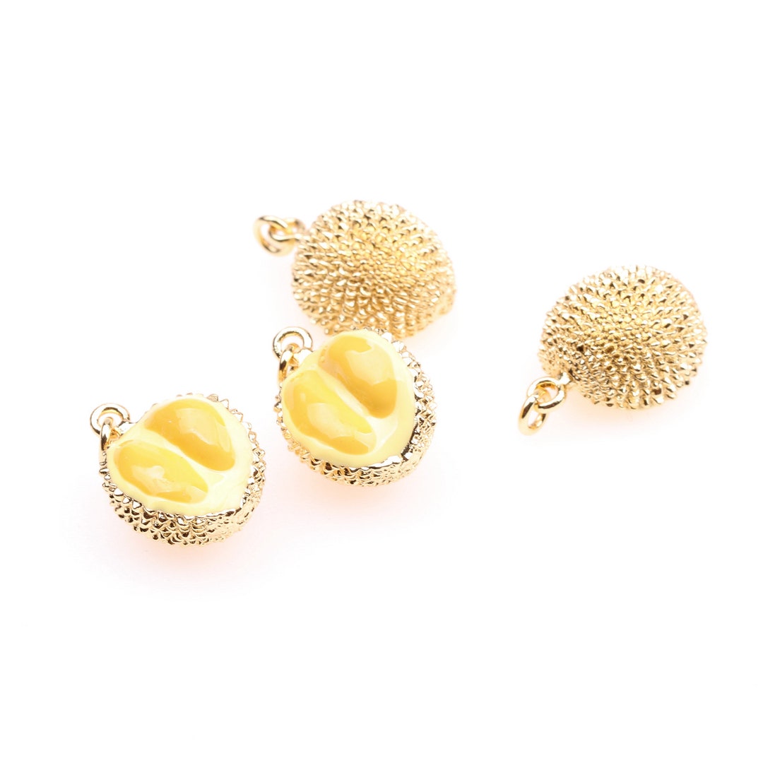 Fruit Enamel Charms,enamel Durian Fruit Pendant,18k Gold Filled Fruit ...