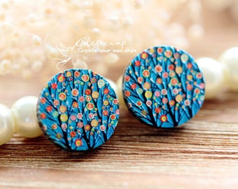 20% off -Unique 3D Embossed Tree 16mm Round Handmade Wood Cut Cabochon to make Rings, Earrings, Bobby pin,Necklaces, Bracelets-(WG-12)