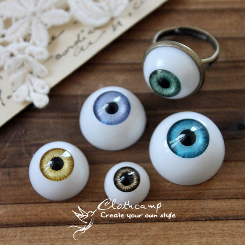 6Pcs 12mm 16mm 18mm 20mm Eye ball Cabochon CAB-CX-3 image 2