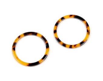 Tortoise Shell Acetate Earring Charms,Tortoiseshell Hoop Earrings,Acrylic Earring Round Shaped Pendant Earring Findings DIY 37MM A06-ACE125A