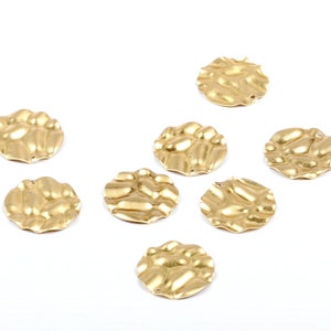 Gehämmerte Roh Messing Gewellte Scheibe Charms, Ohrring Zubehör, strukturierte Anhänger, Rohlinge mit 1 Loch Ohrringe, Charm, Anhänger, Schmuckzubehör-RB1010